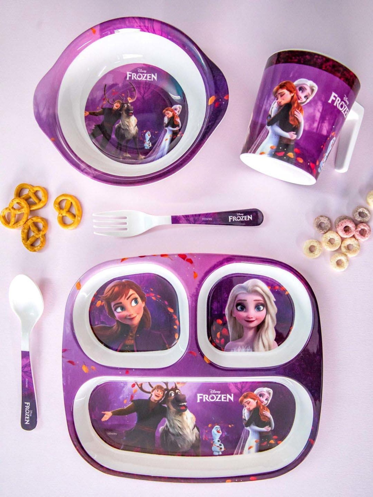 Servewell Frozen Multicolor Melamine Kids  5Pcs Dinner Set (0.67 L)