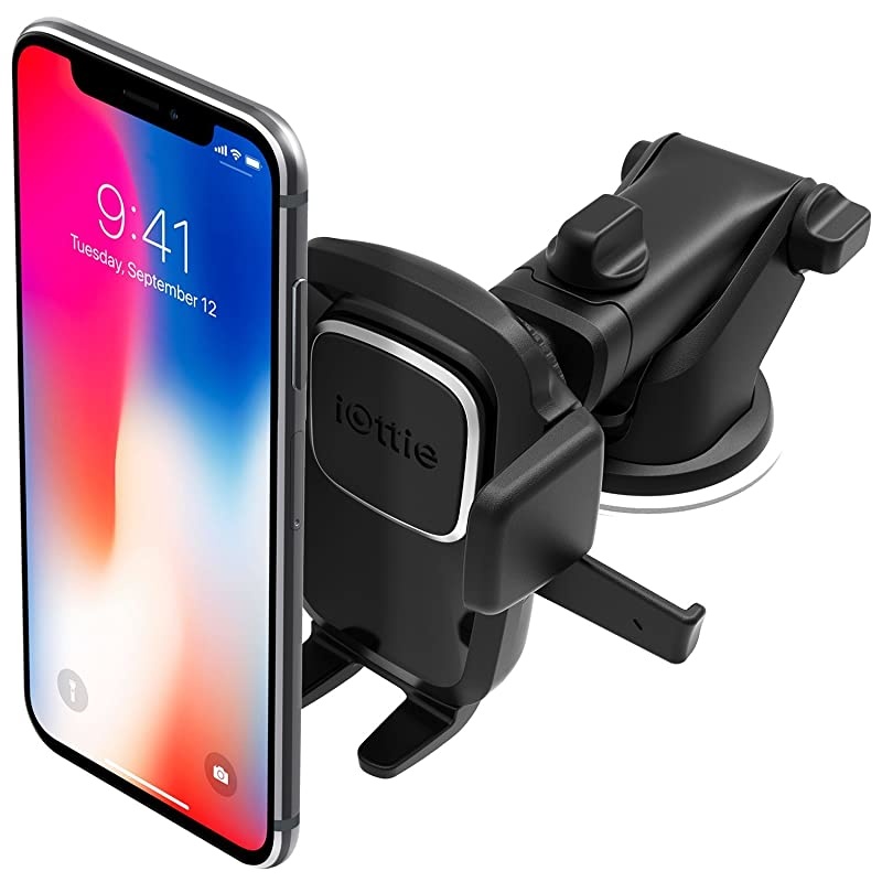 Easy One Touch 4 Dash & Windshield Car Mount Phone Holder Desk Stand Pad & Mat for iPhone, Samsung, Moto, Huawei, Nokia, LG, Smartphones