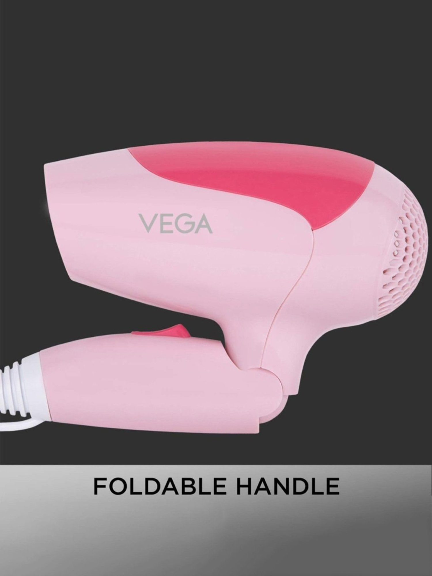 Staunch SHD2011 1600W Compact and Foldable Hair Dryer (White and Pink)