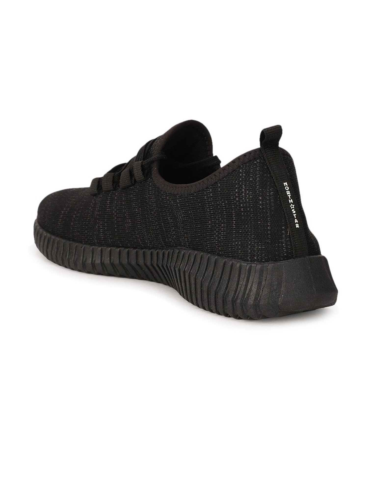 North Star by Bata Men's Black Running Shoes