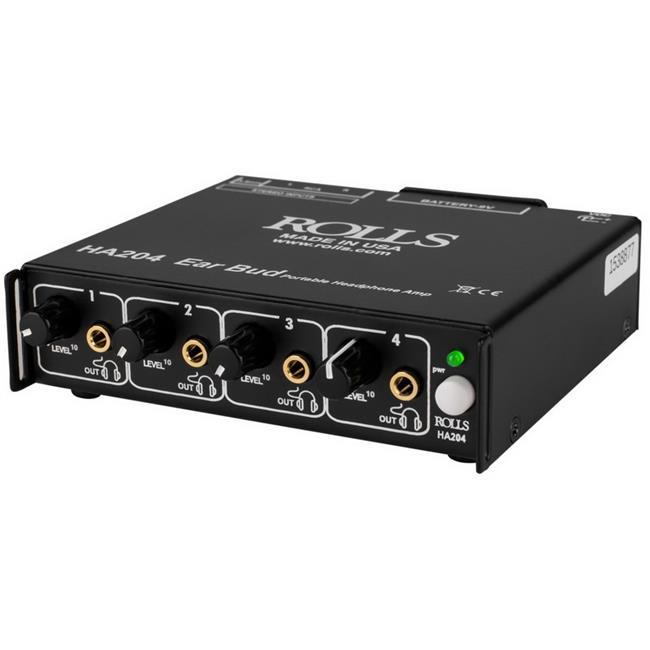 Rolls HA204p Portable 4-Channel Battery Operated Headphone Amplifier #HA204P