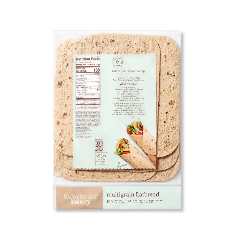 Multigrain Flatbread - 11.2oz/6ct - Favorite Day™