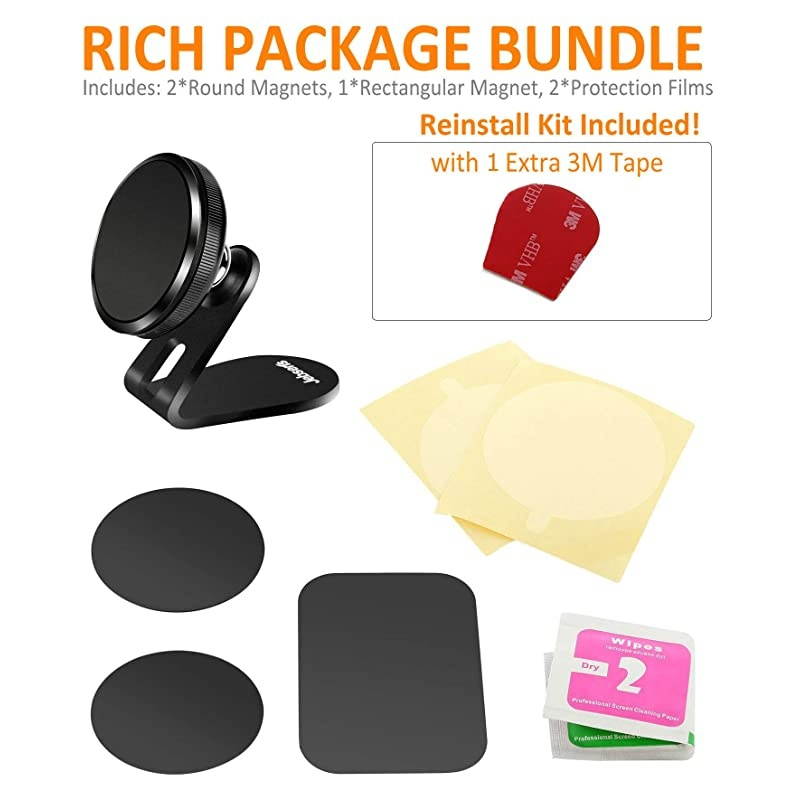 Magnetic Phone Car Mount  Universal Magnetic Car Phone Holder Metal Dashboard Cell Phone Stand Compatible with All Smart Phones Black