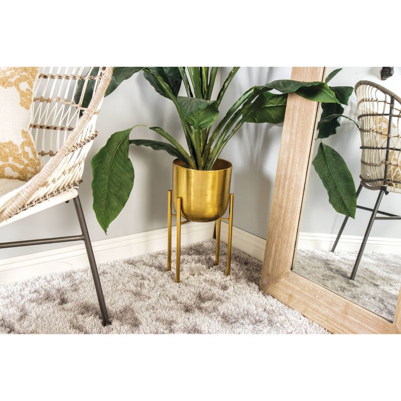 Set of 2 Planters with Stand Gold - CosmoLiving by Cosmopolitan