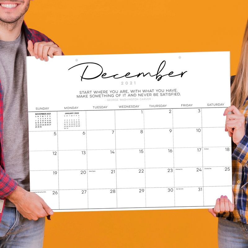 2021-22 Academic Desktop Calendar Inspirational Script Desk Pad Monthly - The Time Factory