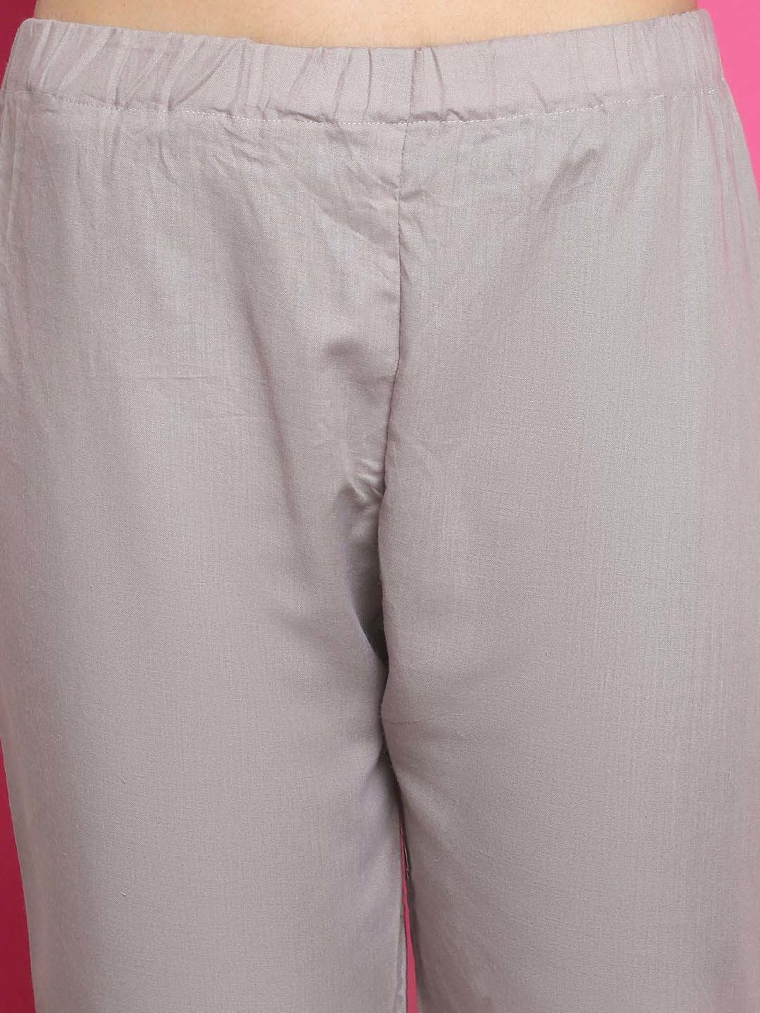 Stylee LIFESTYLE Grey Cotton Embroidered Unstitched Dress Material