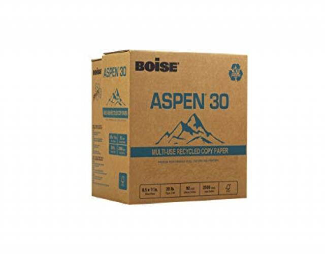Boise ASPEN 30 SPLOX Multi-Use Paper 92 Bright 20lb 8 1/2 x 11 White 2500/CT