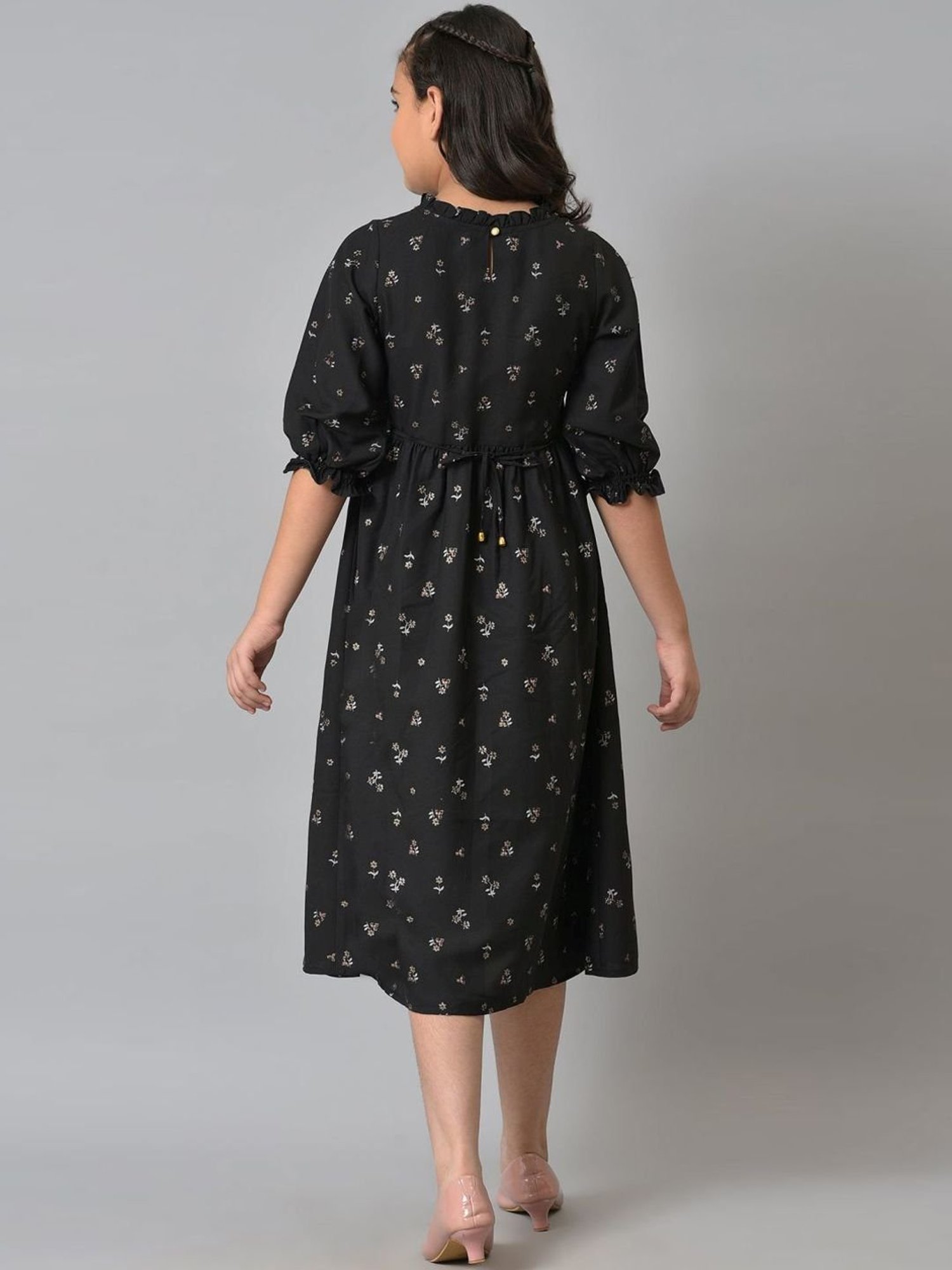Aurelia Kids Black Printed Dress