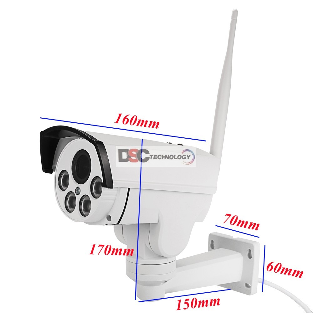Full HD 2.0MP 1080P Wifi IP Wireless Security Cameras Outdoor Waterproof Cctv Pan Tilt Zoom PTZ Camera With Built-in Micro SD Card Slot Day Night Vision Mobilephone Remote View