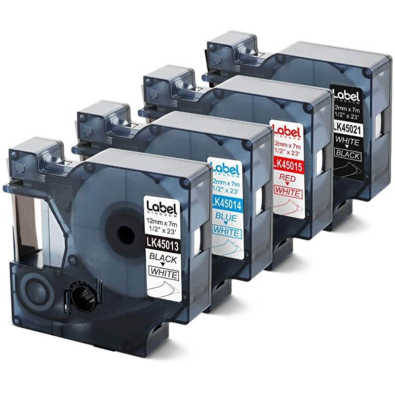 Compatible Label Tape Replacement for Brother Label Maker Tape TZe-251 TZe-151 TZe-451 TZe-651 24mm TZe Tape for P-Touch PT-D600 PT-P700 PTP750W PT2730 ( Clear, White, Yellow, Red, 4-Pack )