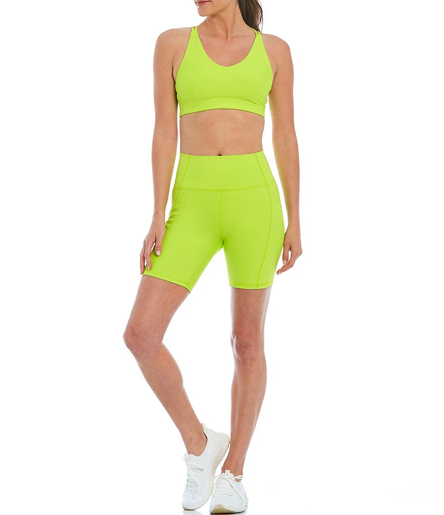 Kinesis Strappy Back V-Neck Interlock Knit Bra