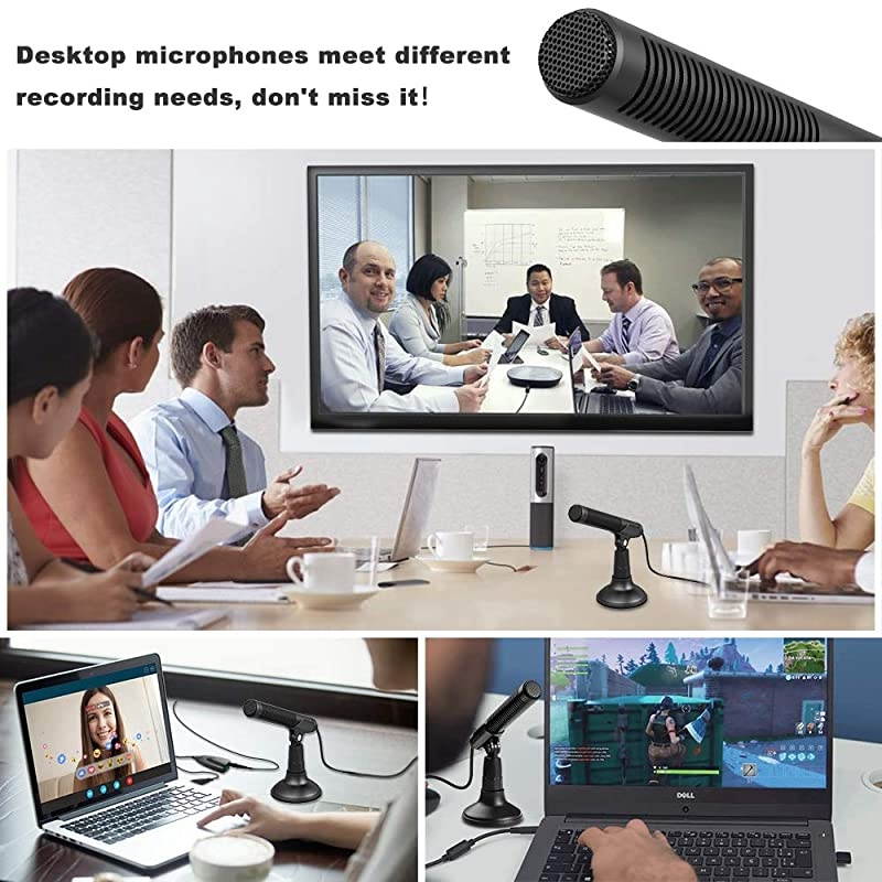 Microphone, Desktop Mic for MacBook, Desktop, Laptop, PC, Support Monitor & Install Call, PC Gaming Mic for Recording, Chatting, Zoom Meeting, Streaming, Broadcast, Skype, Remote Teaching