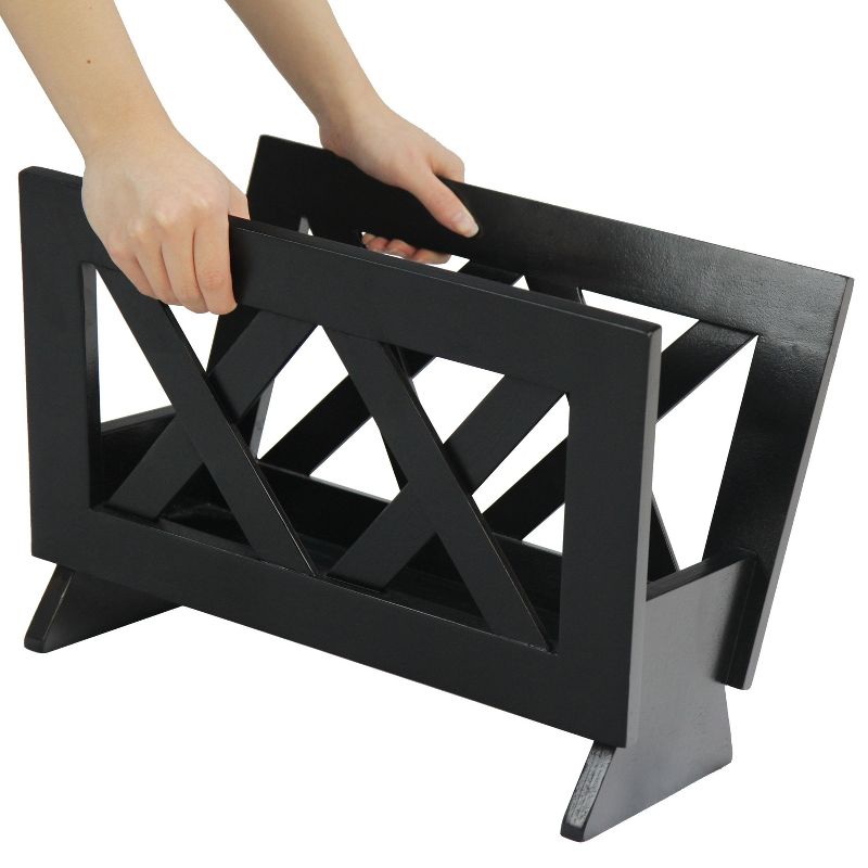 Oceanstar Contemporary Solid Wood Magazine Rack