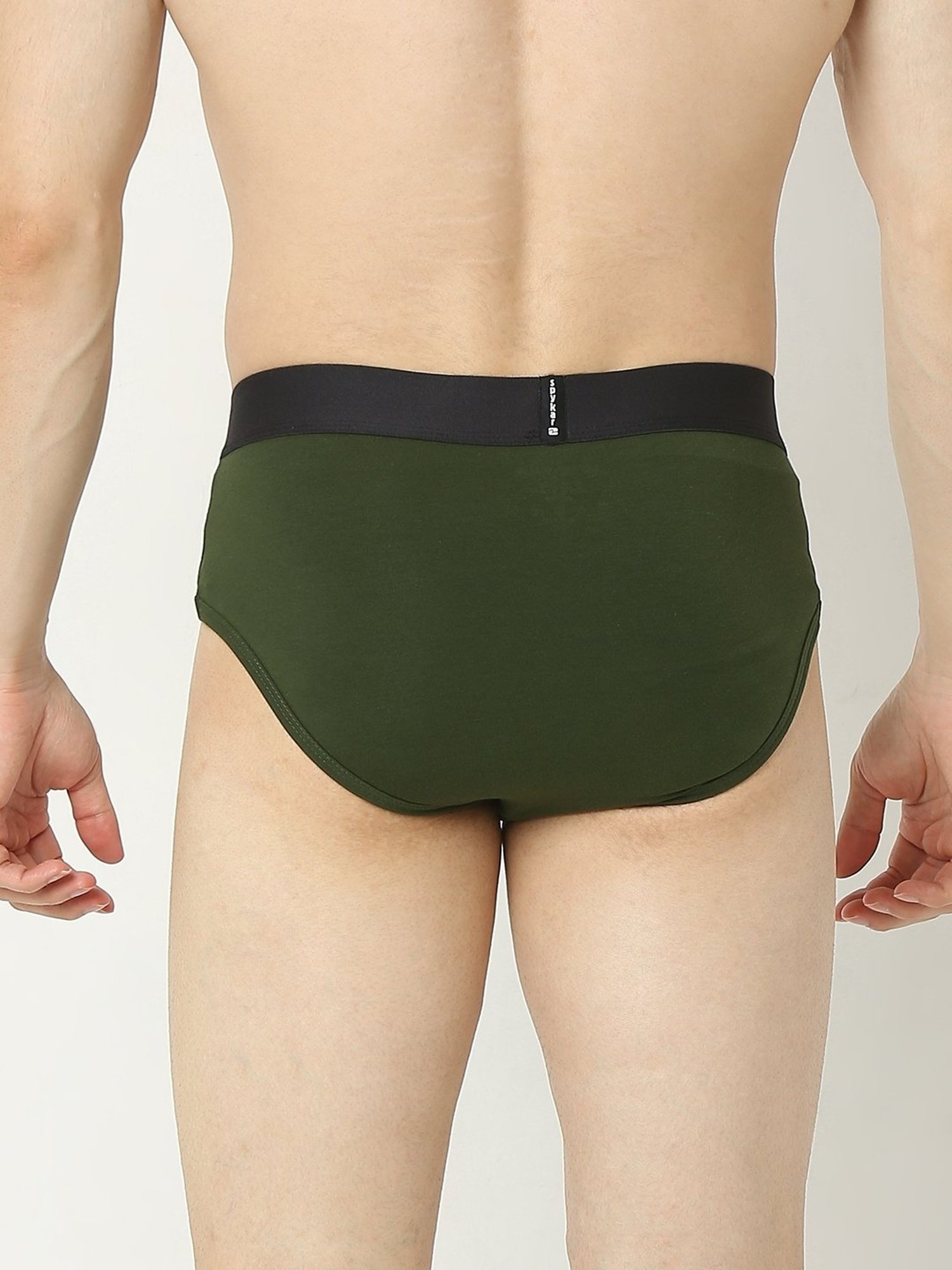 UnderJeans by Spykar Green Regular Fit Briefs - Pack of 2