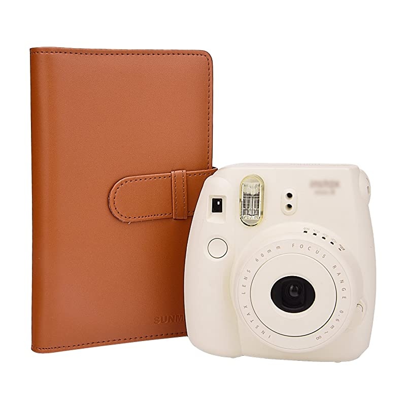 Wallet PU Leather Photo Album Compatible with Fujifilm Instax Mini Instant Film Brown