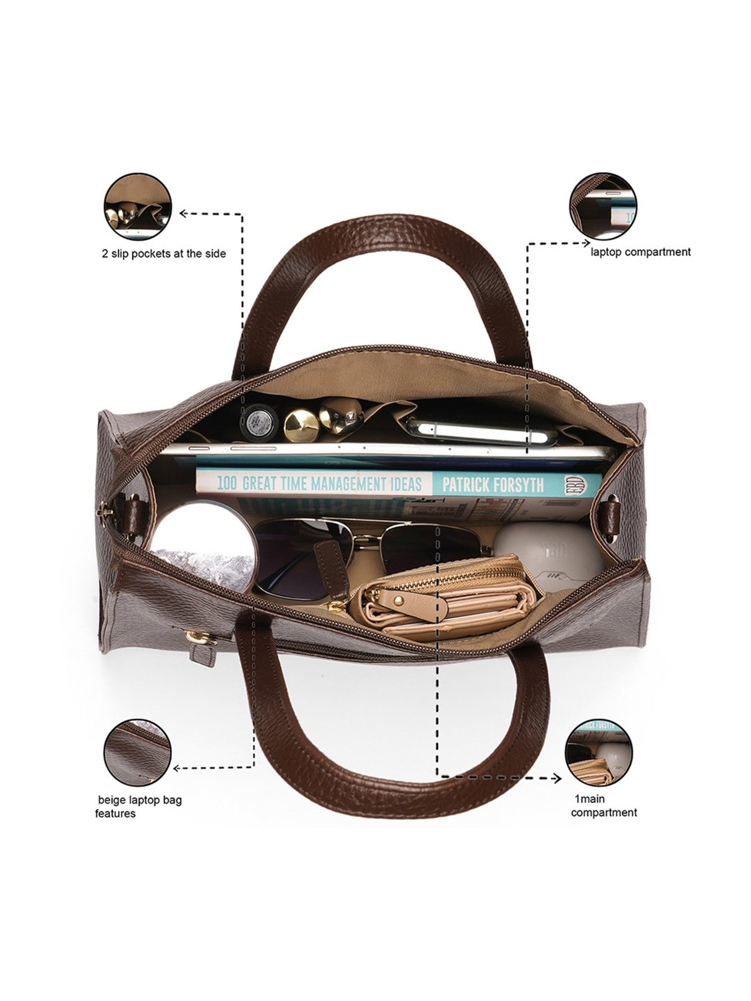 Glo By Globus Brown Textured Small Cross Body Bag