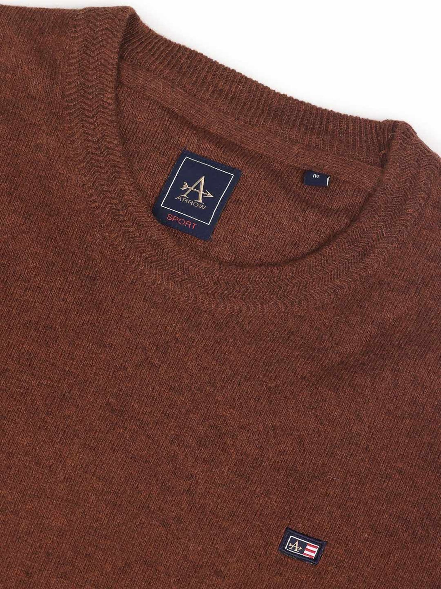 Arrow Sports Orange Regular Fit Sweater