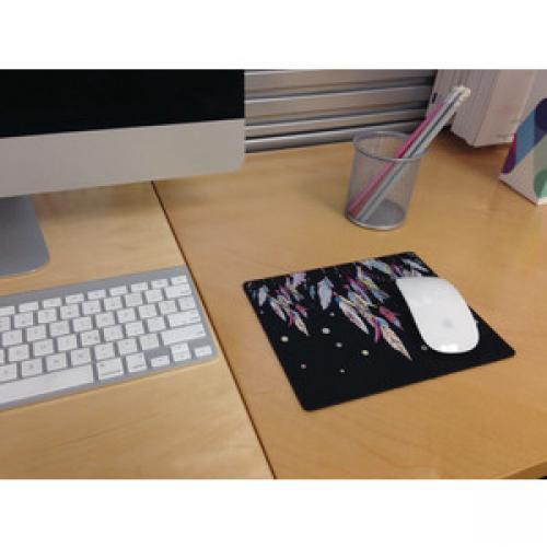 OTM Hipster Prints Black Mouse Pad, Dream Catcher Color