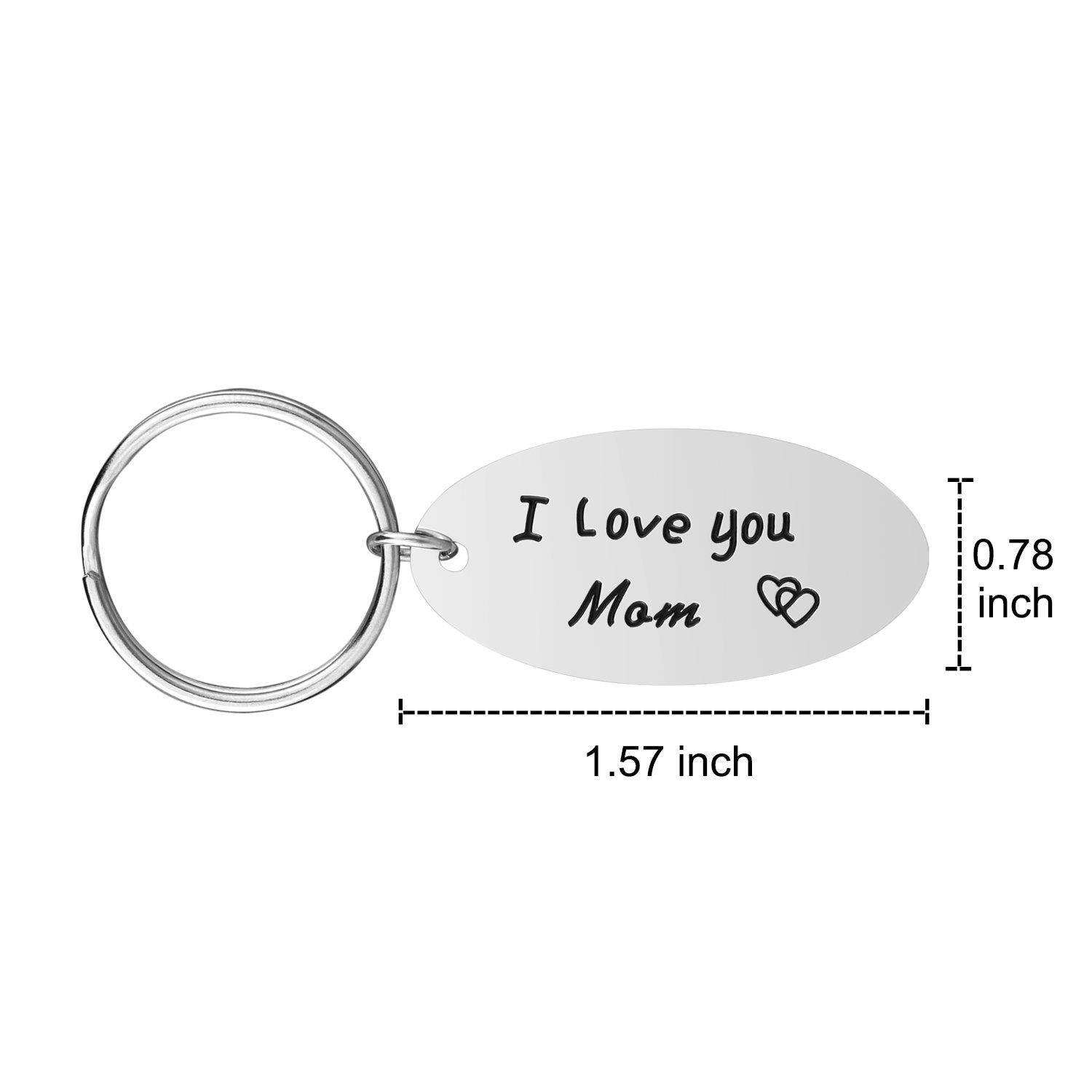 Mom Dad Gifts Keychain Set - 2PCS I Love You Keychain for Dad and Mom, Mother's Day Father's Day Gifts from Daughter Son for Birthday, Stainless Steel Jewelry for Mother and Father (Mom-Dad-Keychain)