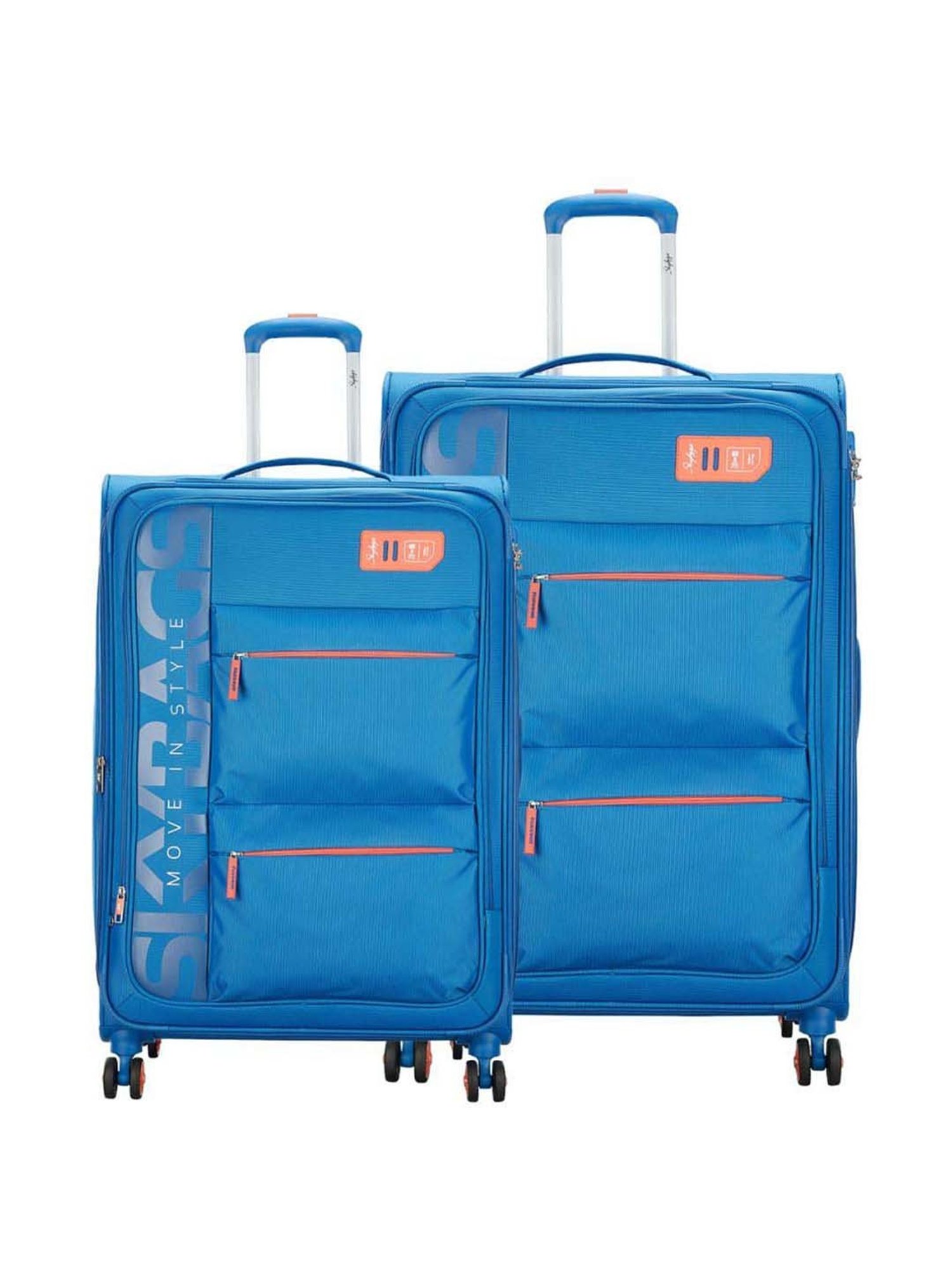 Skybags Vanguard Plus Blue Solid Trolley Bag Pack of 2 - 71 cms & 82 cms