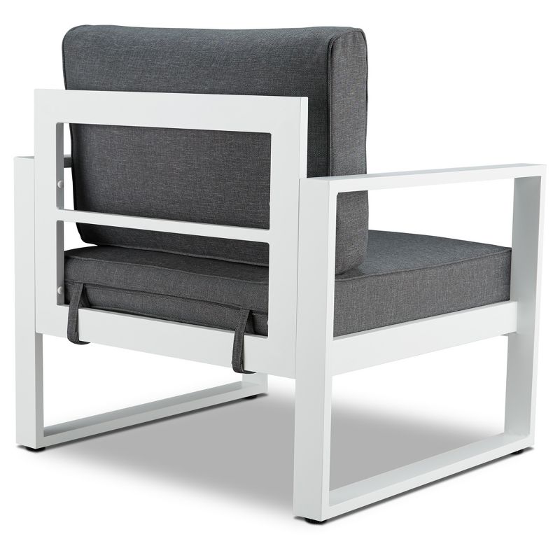 Baltic 2pc Metal Patio Chair Set - White - Real Flame