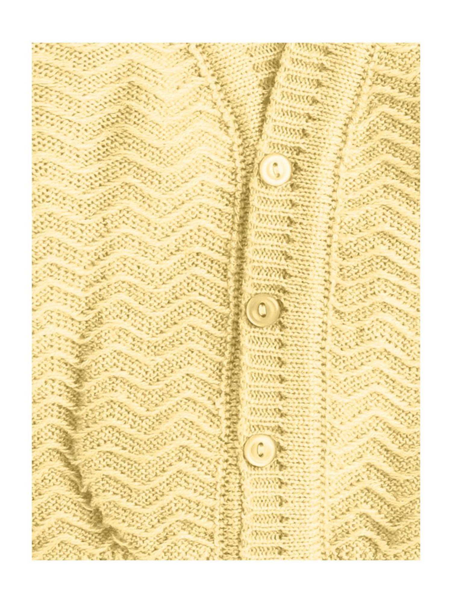 Little Angels Kids Yellow Textured Pattern Full Sleeves Sweater Set