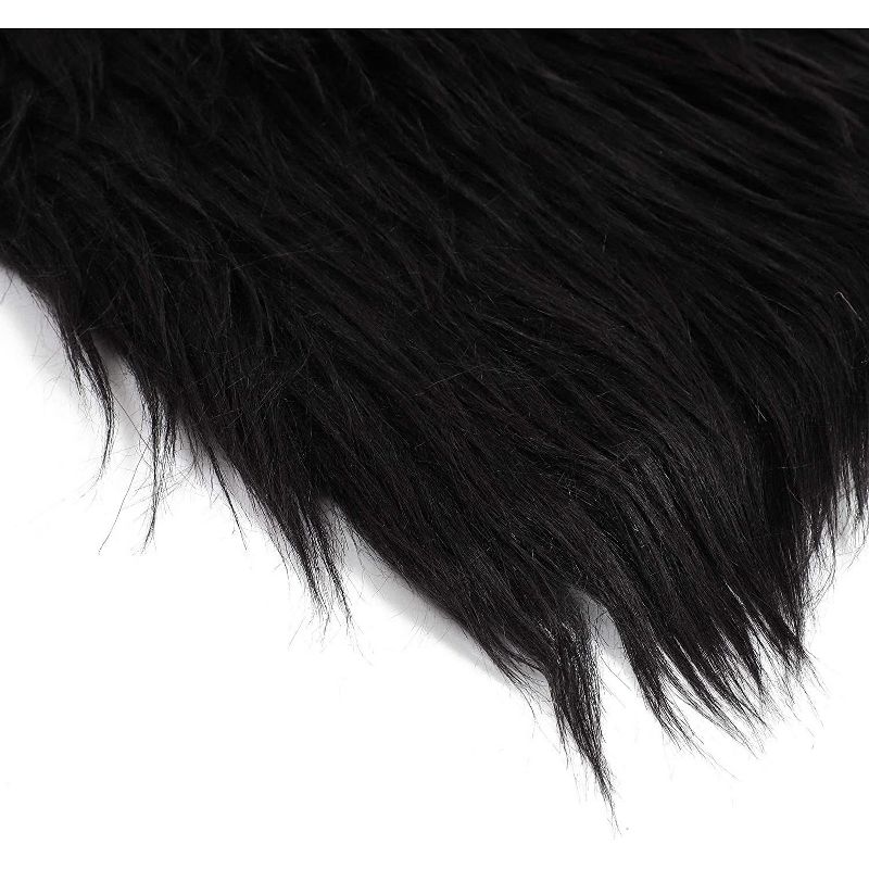 Bright Creations 2 Pack Black Faux Fur Fabric for Seat Pads, Sewing Crafts (10 x 10 In)
