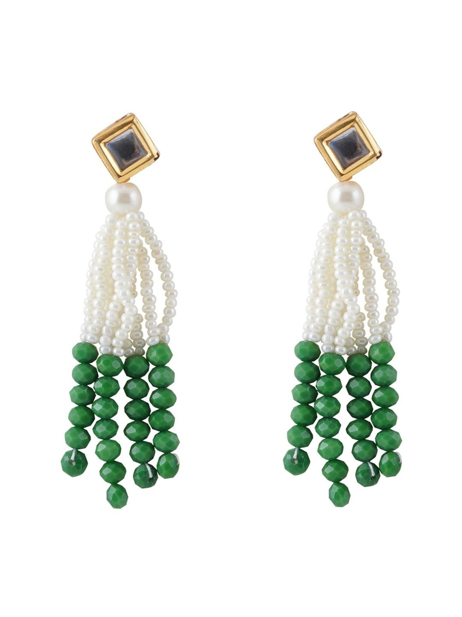 Teejh Jareen Green & White Gold Necklace & Earring Set