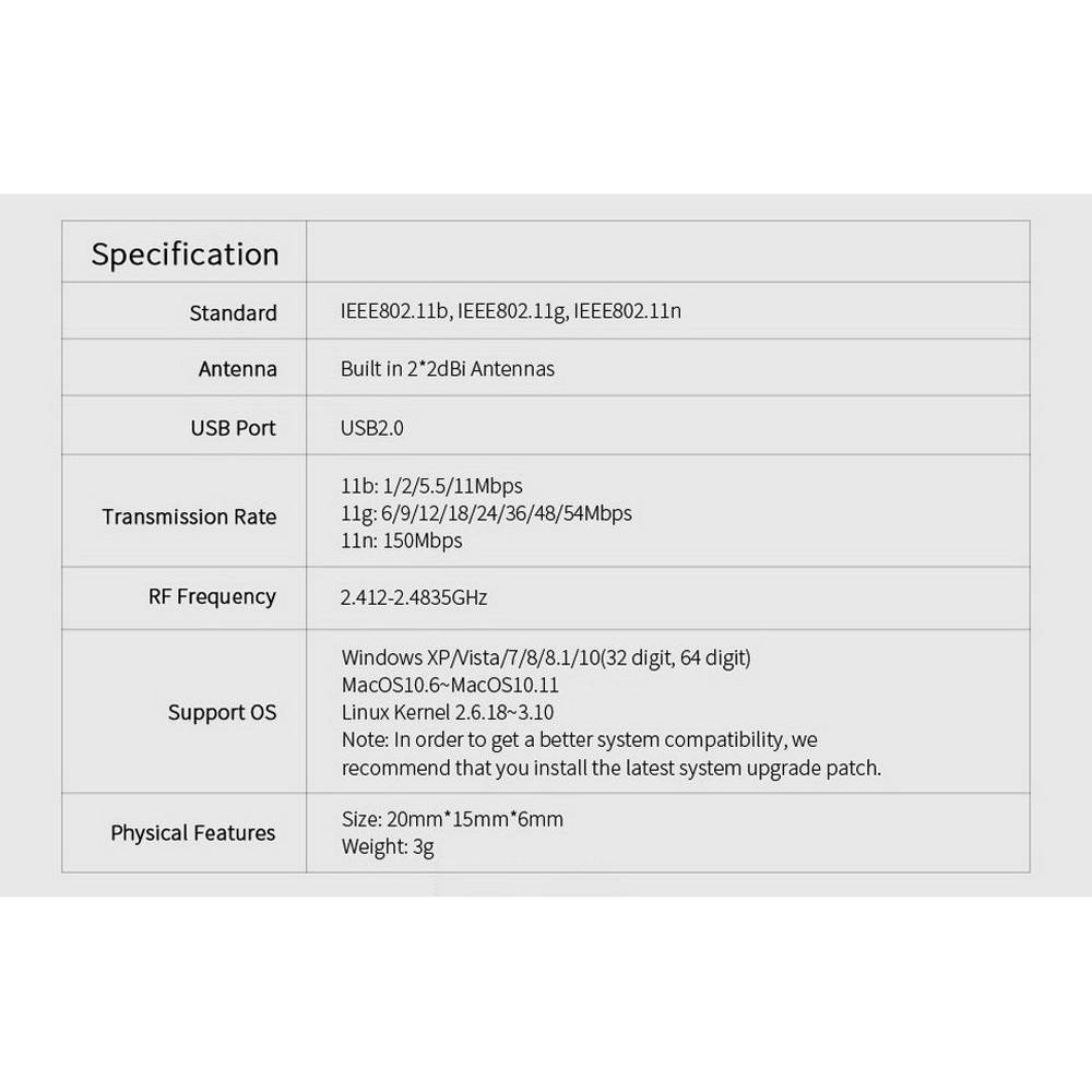 COMFAST CF-WU810N WiFi Dongle 150Mbps 2.4GHz Mini Wireless Network USB WiFi Adapter For PC Desktop Laptop