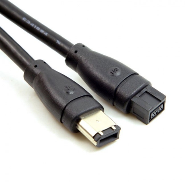Jimier 9 PIN / 6 PIN BETA FireWire 800 - FireWire 400 9-6 Cable IEEE 1394B 1.8m Black FW-018 CA-018-1.8M