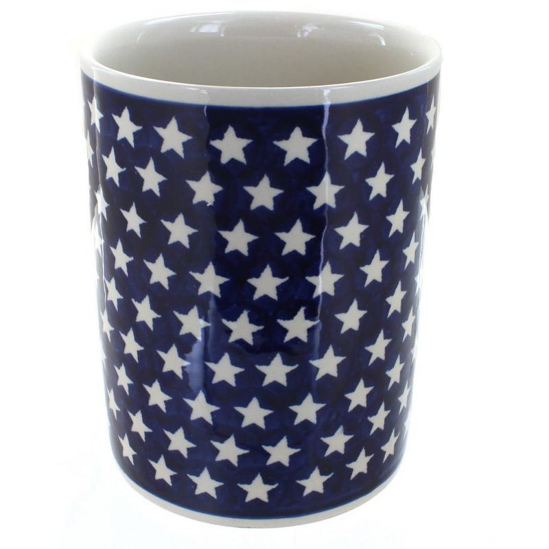 Blue Rose Polish Pottery Stars Utensil Jar