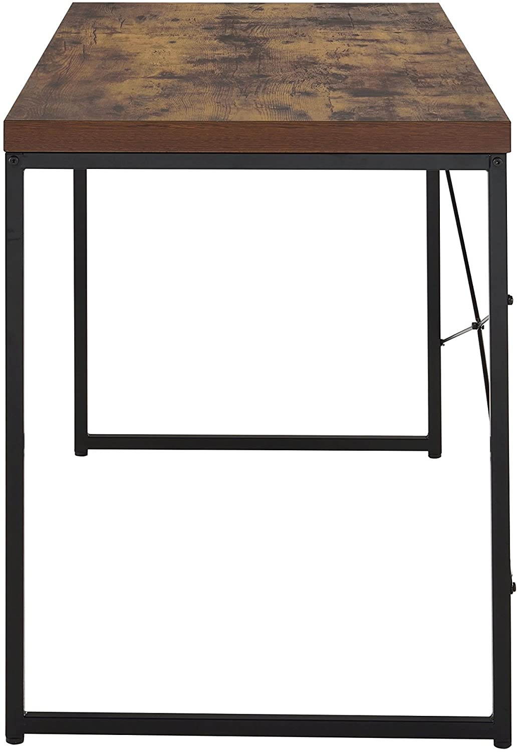 Study Computer Desk, Home Office Writing Small Desk, Modern Simple Style PC Table, Black Metal Frame Gaming Desk 47" x 22" x 28" - Weathered Oak