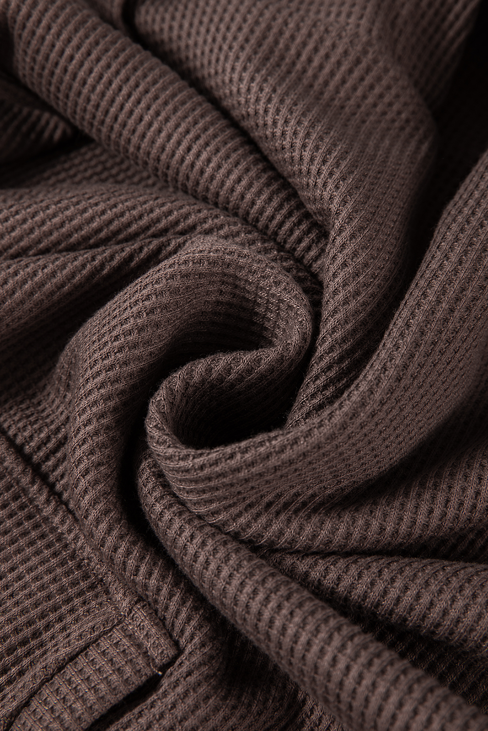 Coffee Waffle Knit High Low Oversized Hoodie