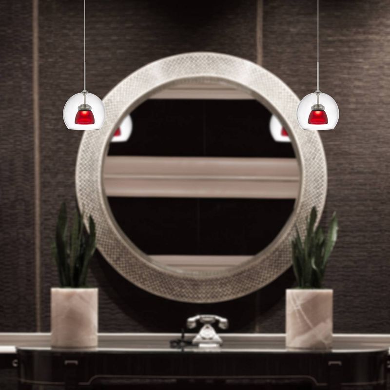 4.75" Integrated LED Dimmable Double Glass Mini Pendant Red- Cal Lighting