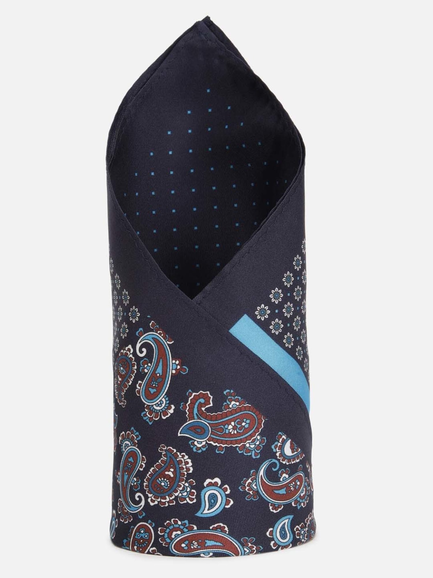 Van Heusen Navy Printed Pocket Square