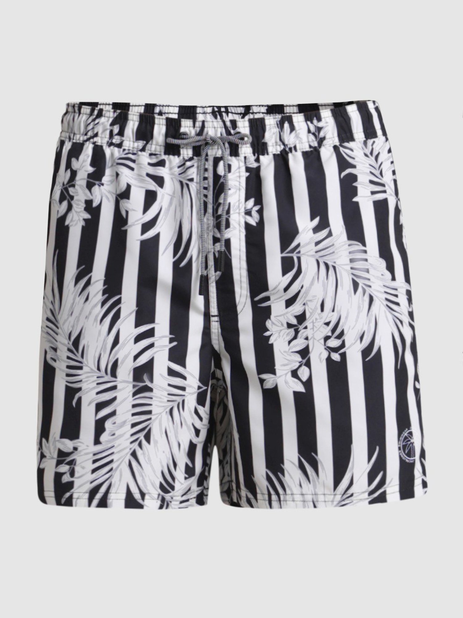 Jack & Jones Black Regular Fit Printed Shorts