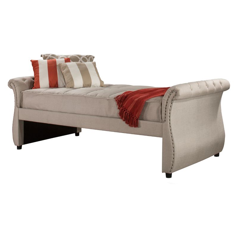 Hunter Upholstered Backless Daybed Twin Linen Sandstone Fabric - Hillsdale Furniture
