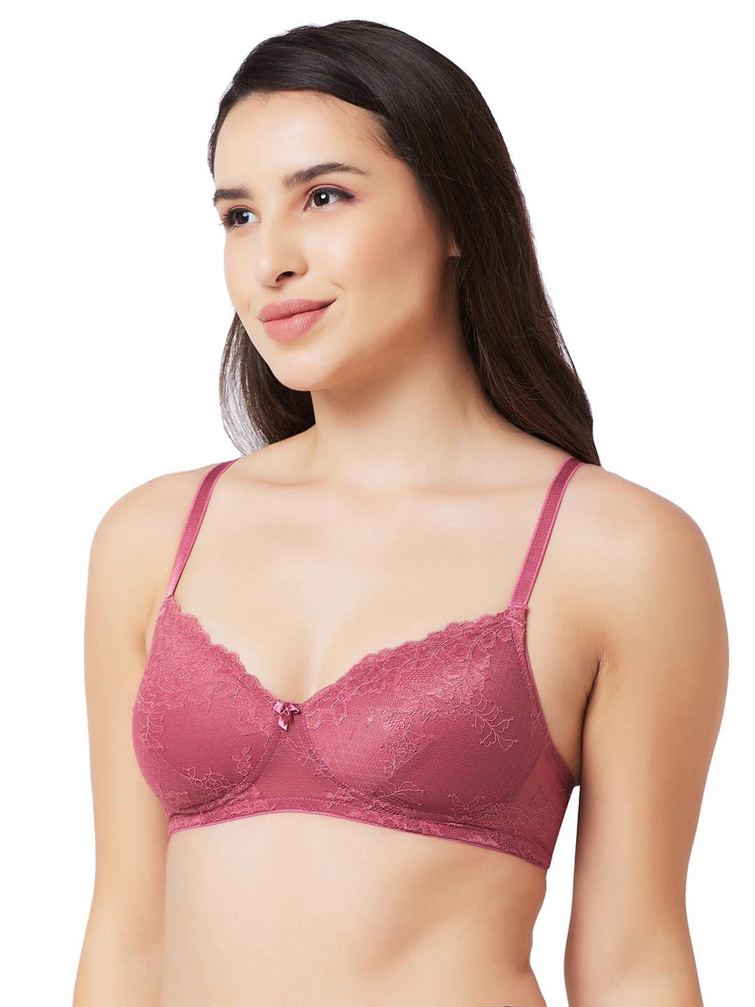 Candyskin Mauve Lace Medium Coverage Adjustable Strap Everyday Bra