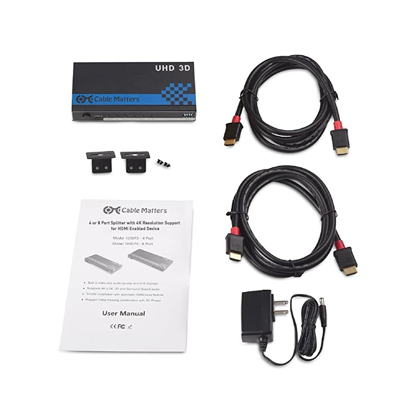 4 Port 4K HDMI Splitter 4K Resolution Ready