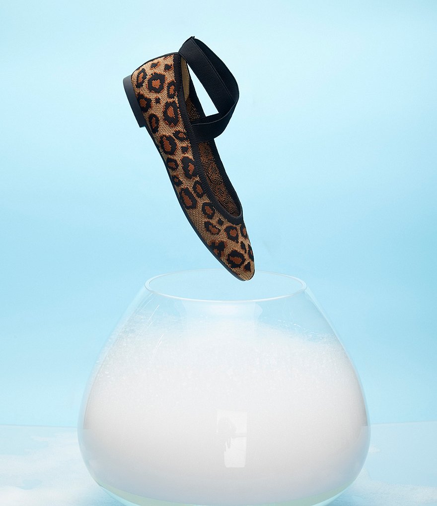 Antonio Melani Brennlee-A Leopard Print Knit Elastic Ankle Flats