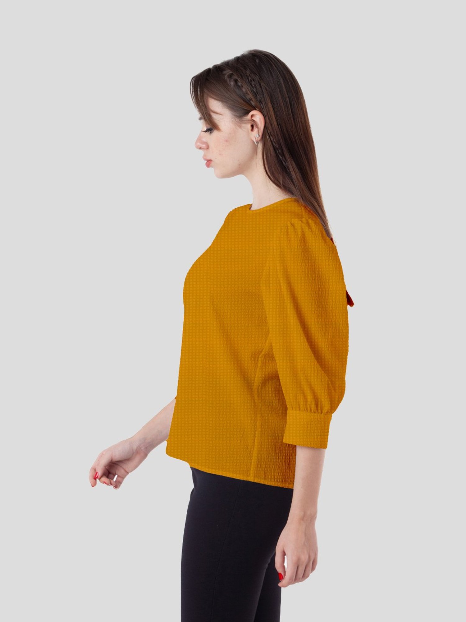 Zink London Mustard Textured Top