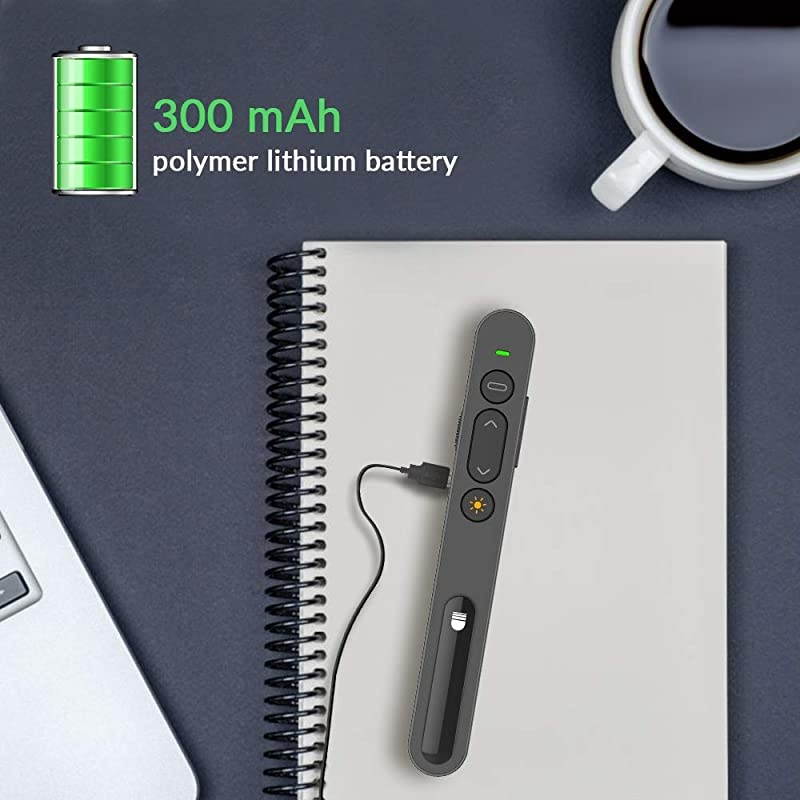 Presenter with Laser Pointer Presentation Remote Presentation Clicker for mac Laser Pointer 24GHz USB Powerpoint PPT Clicker Flip Pen for Office TeacherSupport Hyperlink Black