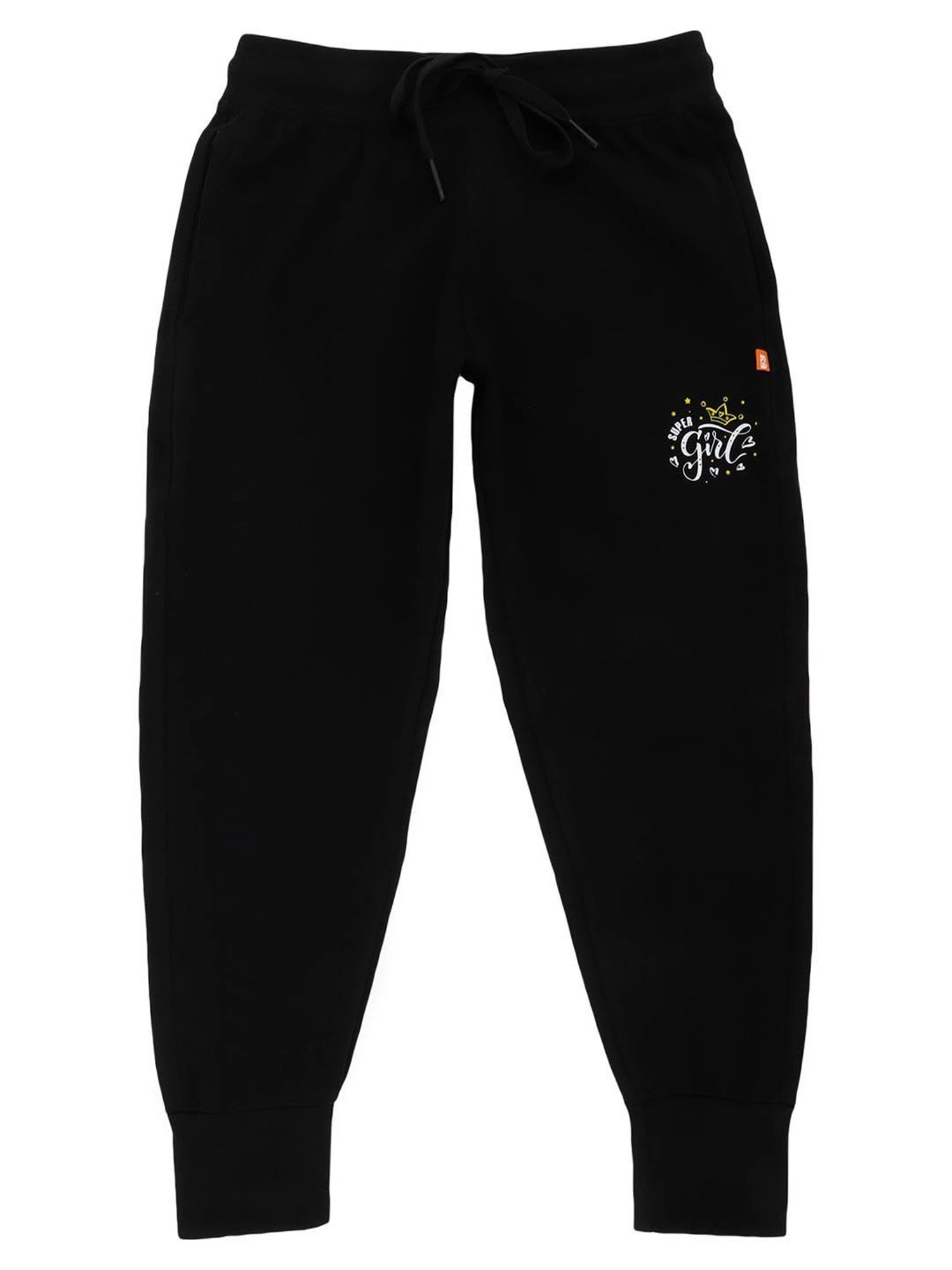 Proteens Girls Black Solid Trackpants