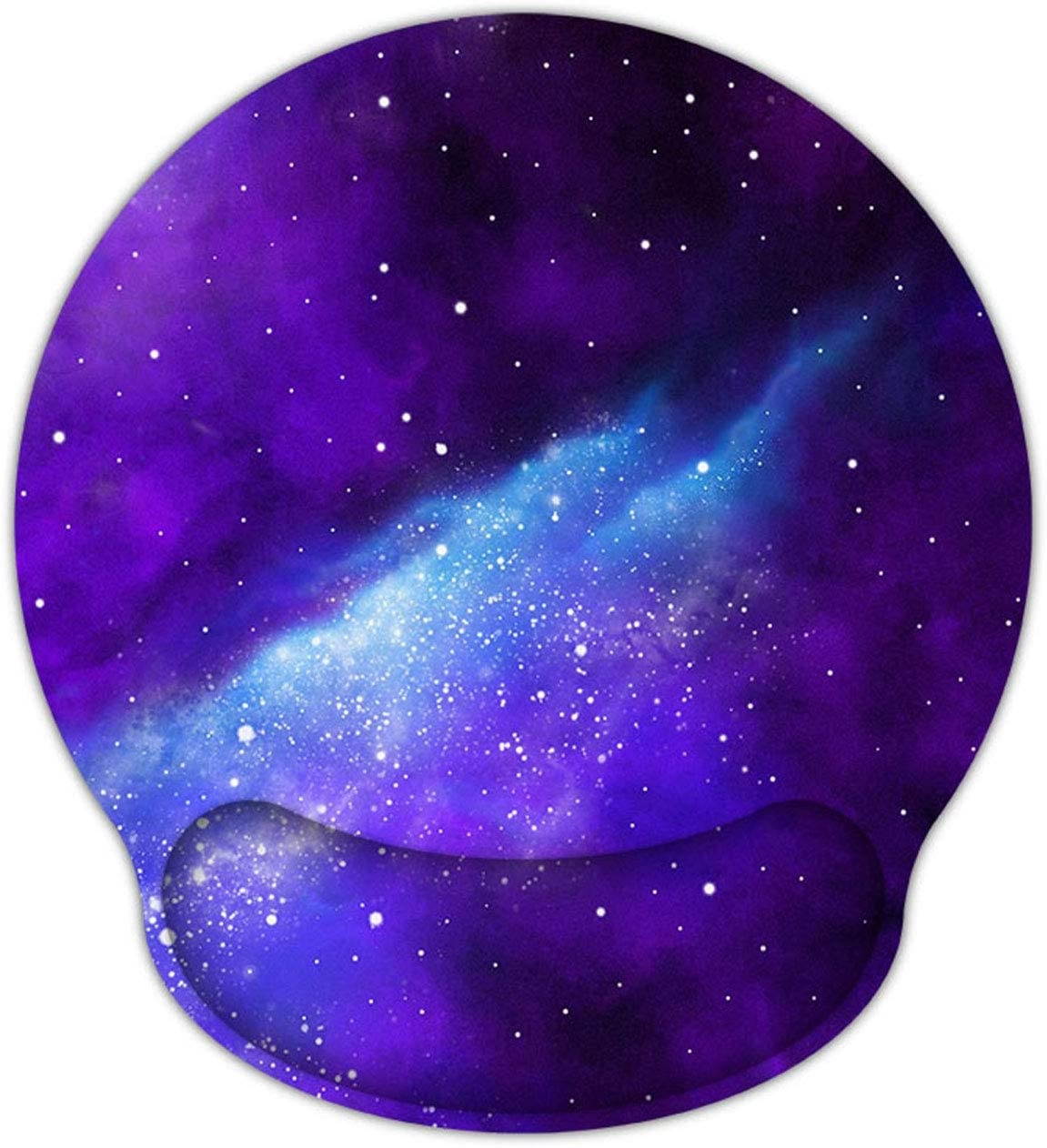 Meffort Inc Mouse Pad with Wrist Rest Support & Non-Slip Base, Durable Ergonomic Gaming Mousepad - Galaxy Universe
