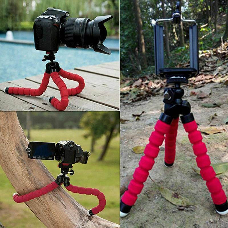 Mini Flexible Sponge Octopus Tripod for iPhone Samsung Xiaomi Huawei Mobile Phone Smartphone Tripod for Gopro Camera (Blue)