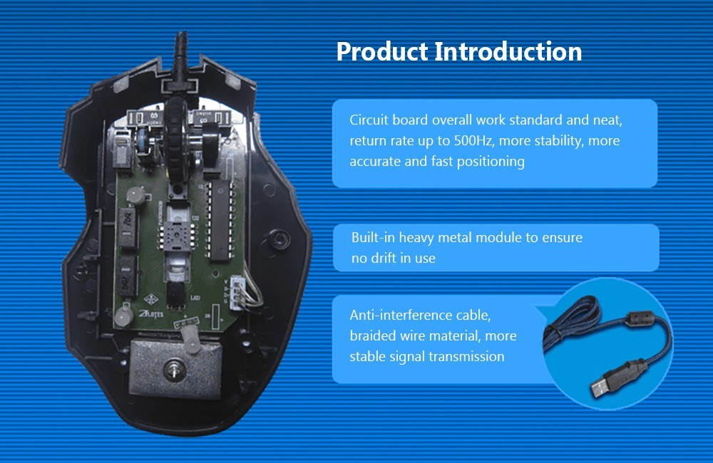 ZELOTES T-80 Gaming Mouse 7200 DPI Backlight Multi Color LED Optical 7 Button Mouse Gamer USB Wired Gaming Mouse for Pro Gamer