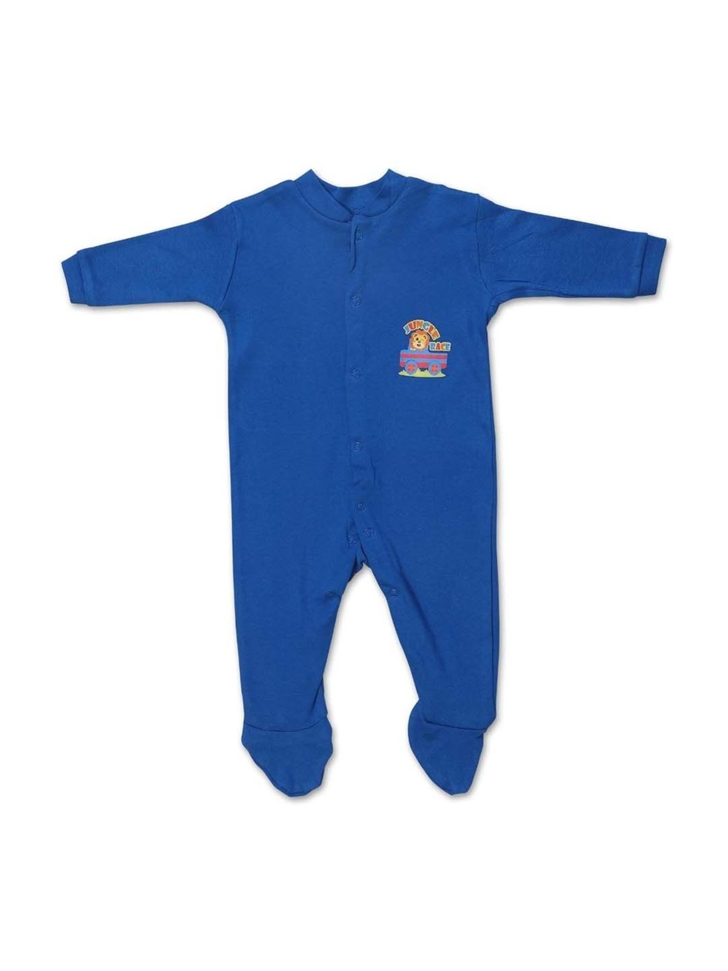 poplins Kids Multicolor Cotton Printed Full Sleeves Rompers (Pack of 3)