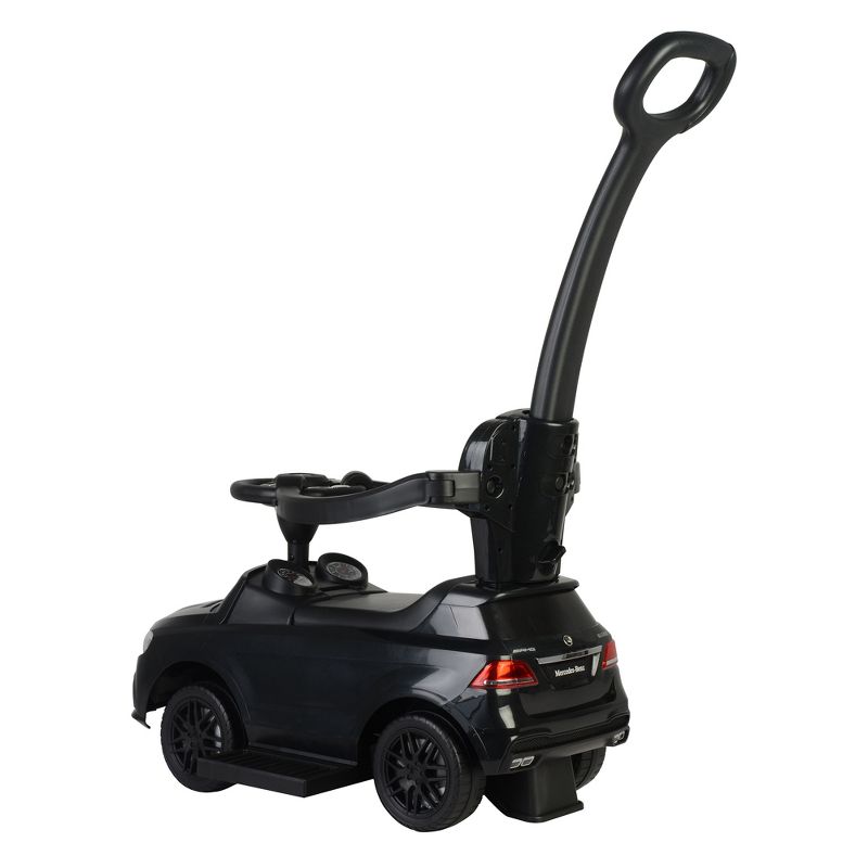 Best Ride On Cars 3 in 1 Mercedes Toddler Realistic Toy Push Vehicle, Stroller, and Rocker for Kids Ages 1 to 3 with LED Lights, Black