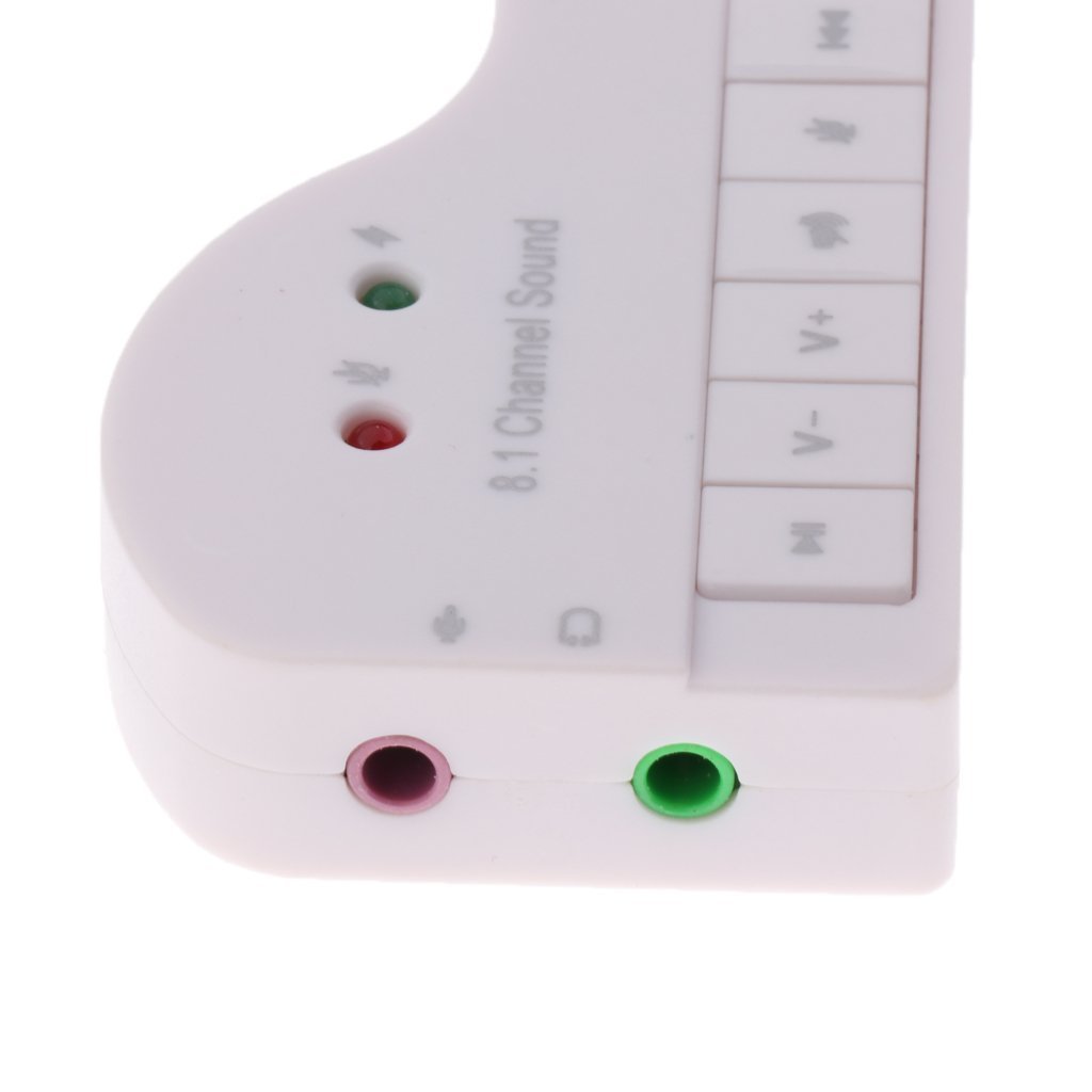 8.1 Channel USB External Sound Card Audio Adapter with Mic - Plug and Play Compatibility - Supports Virtual 3D Sound - Turn Your Front USB Port of Desktop into Audio Input and Mic