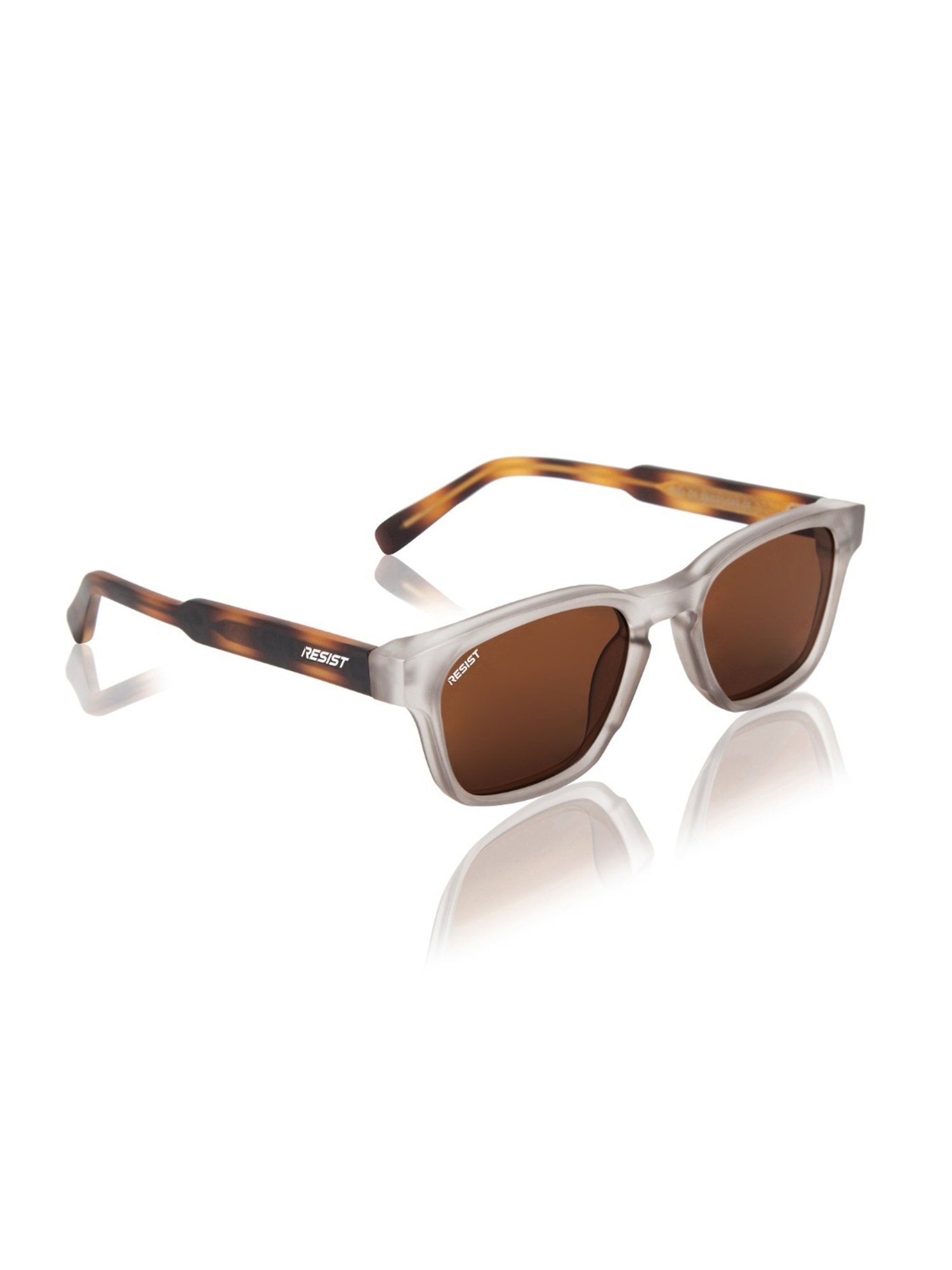 Resist Eyewear Brown Wayfarer uv protected Unisex Sunglasses